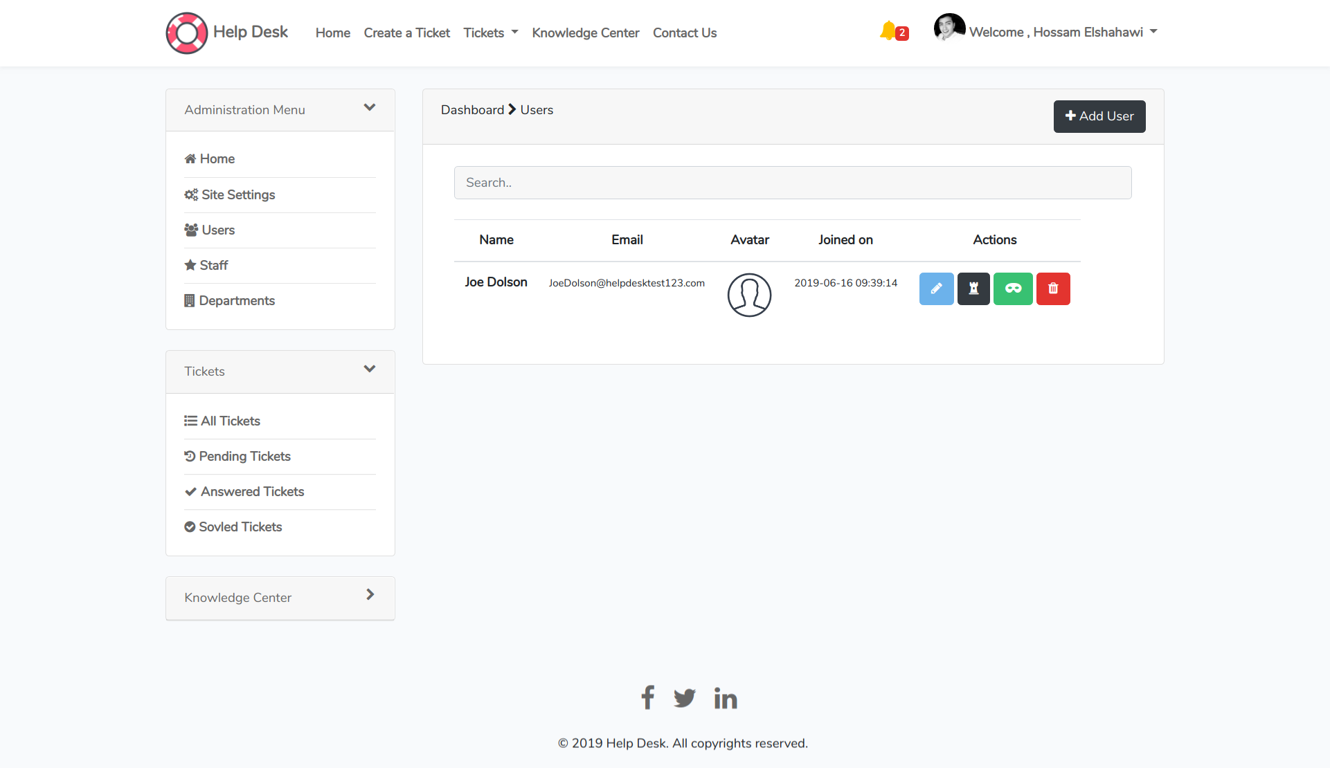 HelpDesk – Support Ticket System – Hossam Elshahawi
